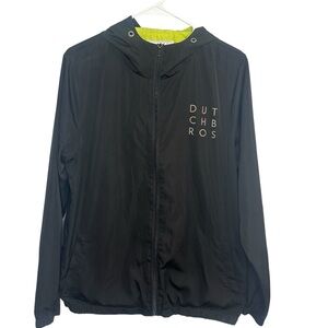 Dutch Bros SALE XS Black + Neon Hoodie Zip Up Windbreaker Jacket DB 1992